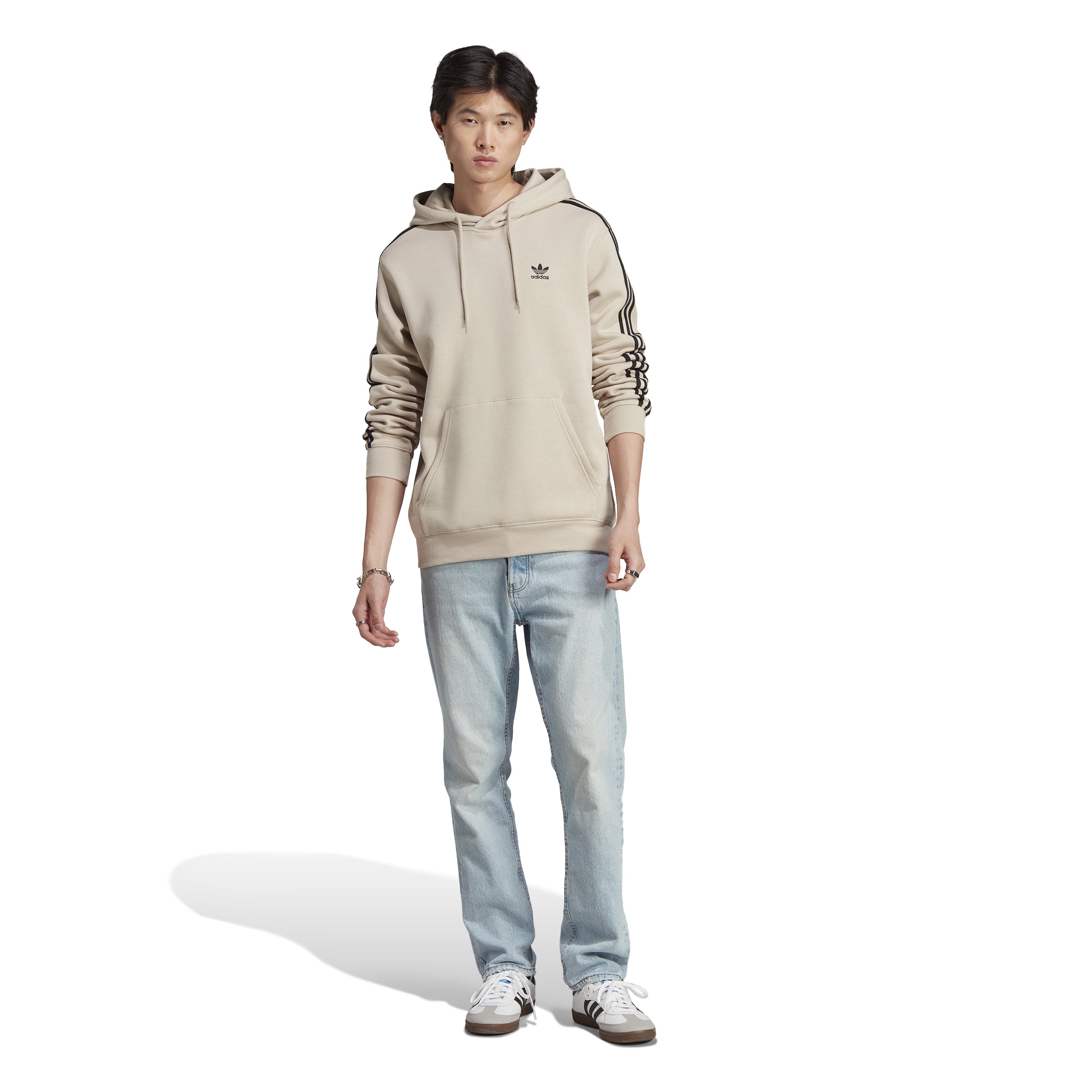 3 STRIPES HOODIE WONDER BEIGE