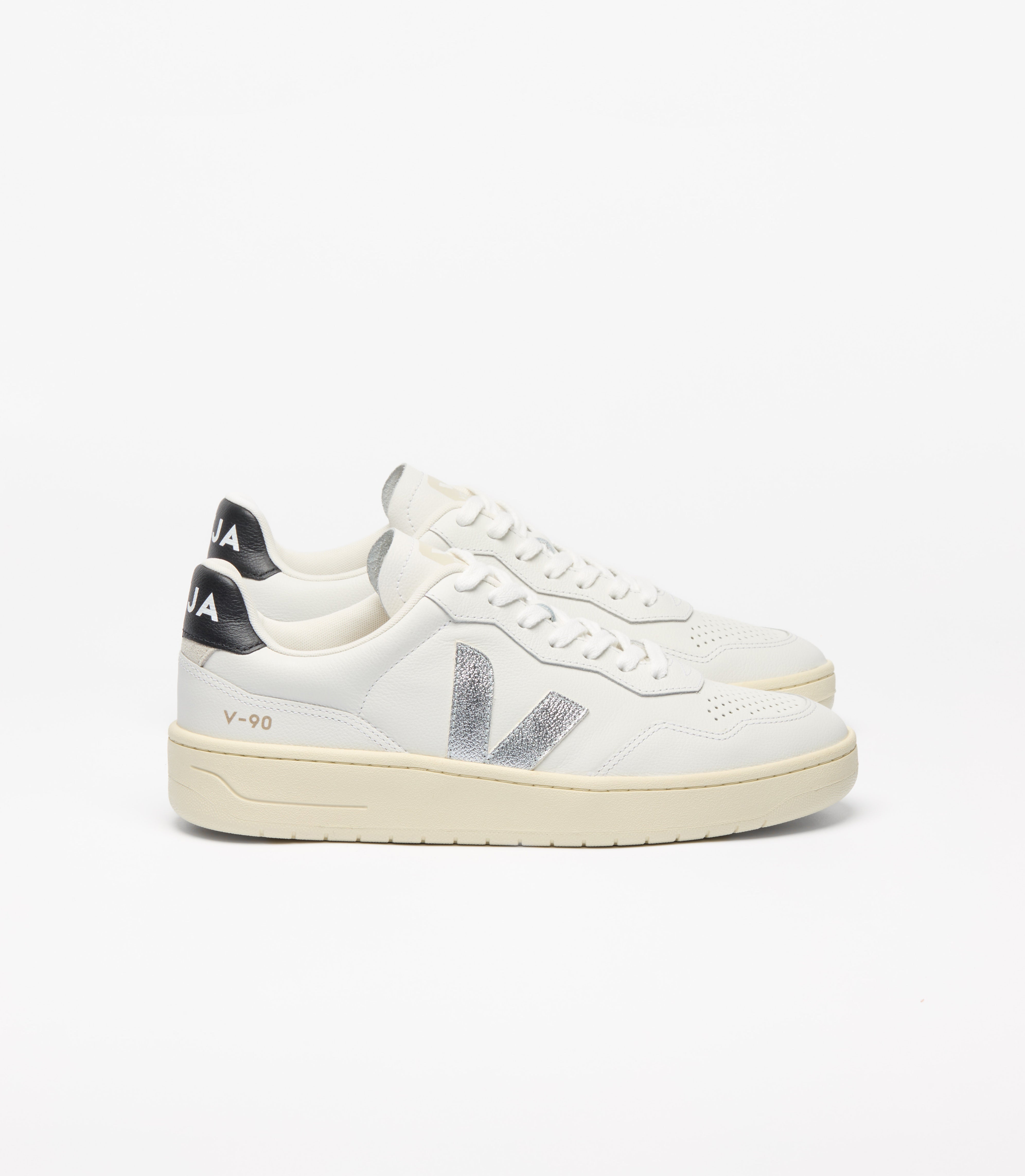 V-90 LEATHER WHITE SILVER BLACK